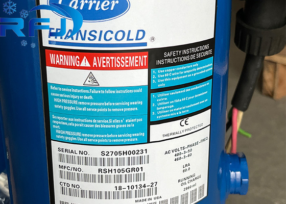 RSH105GR01 S2705H00231 Máy nén cuộn vận chuyển cho thùng lạnh
