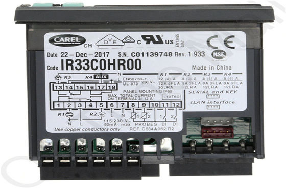 Bộ điều khiển độ ẩm nhiệt độ 8A CCC Carel IR33C0HR00